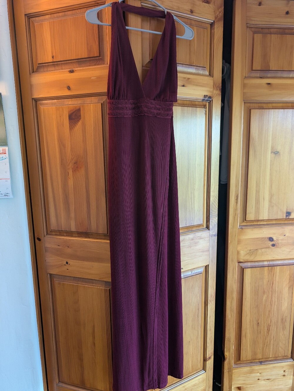Burgundy Halter Maxi Dress Size Small NWT